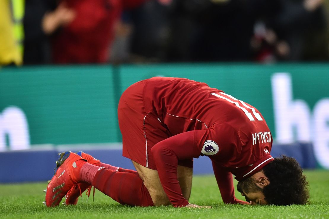 Mo Salah scored his 14th league goal of the season in the win over Brighton.