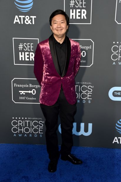 Ken Jeong's velvety pink jacket was bold, to say the least.