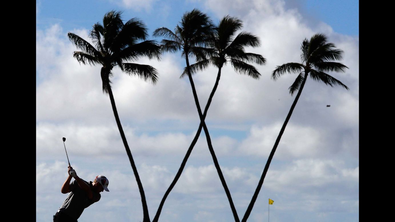 Seamus Power of Ireland plays a shot on the 16th hole during the first round of the Sony Open golf tournament in Honolulu on January 10.