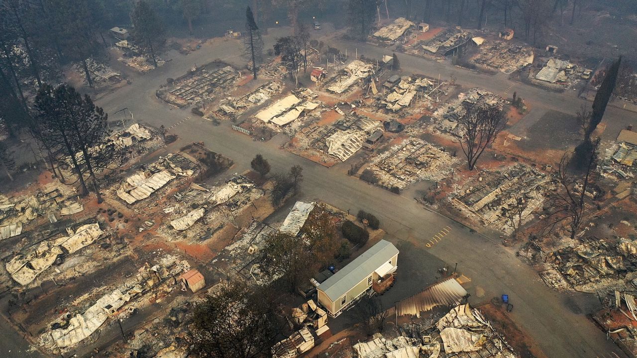 A neighborhood destroyed by the Camp Fire on November 15, 2018.