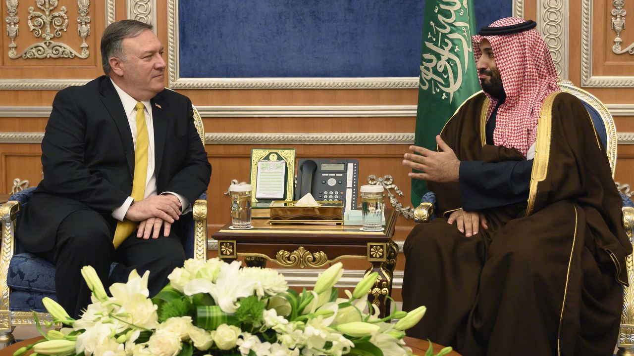 Pompeo met with Mohammed bin Salman at the royal court in Riyadh on Monday.