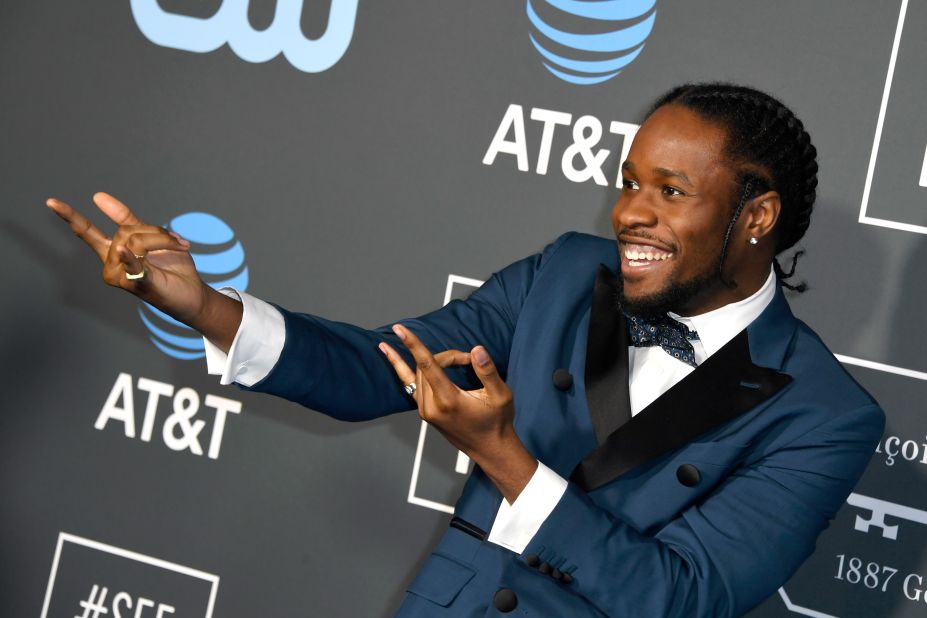 Shameik Moore, star of "Spider-Man: Into the Spider-Verse," was one of a number of male guests to eschew black-tie tradition.