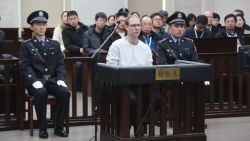 Canadian Robert Lloyd Schellenberg attends his retrial at the Dalian Intermediate People's Court in Dalian, northeastern China's Liaoning province on Jan. 14, 2019.
