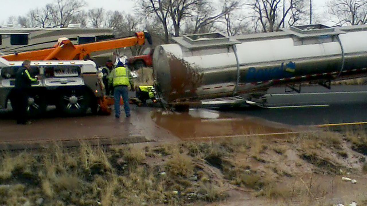 Arizona DPS shared this image of crews working to tow the damaged tanker.