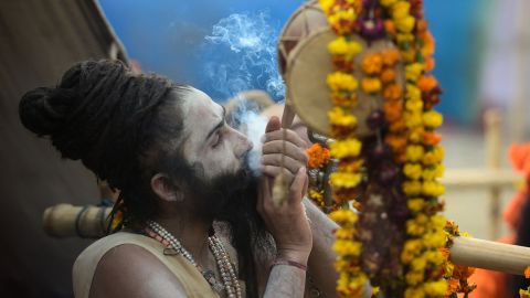 The camps of "sadhus" -- holy men -- are a highlight of the Kumbh Mela.