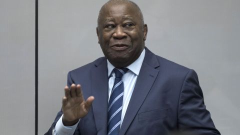 Former Ivory Coast President Laurent Gbagbo enters the courtroom of the International Criminal Court  in The Hague on January 15, 2019.