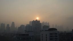 A layer of smog blankets the Thai capital Bangkok on January 14, 2019. 