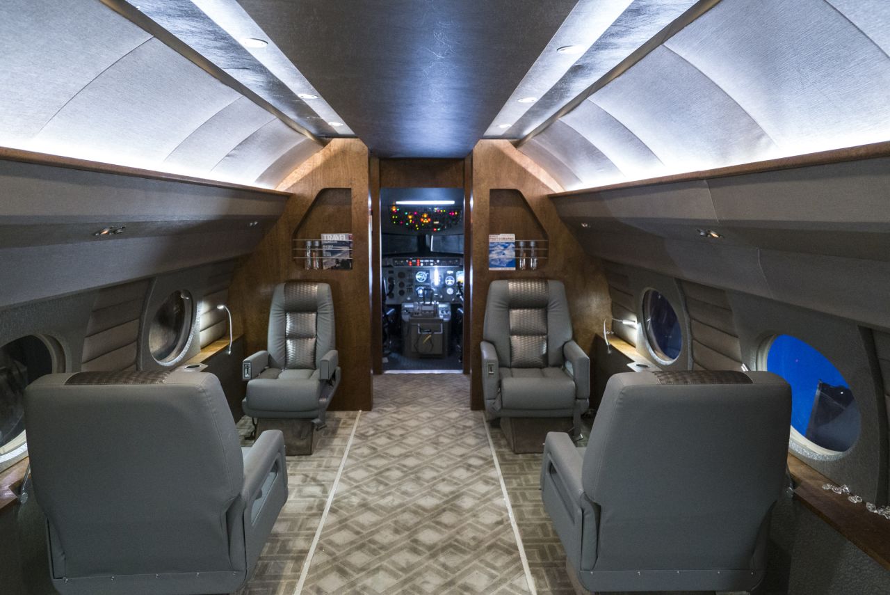 The interior of a luxury jet is among the 30,000 props owned by RJR.