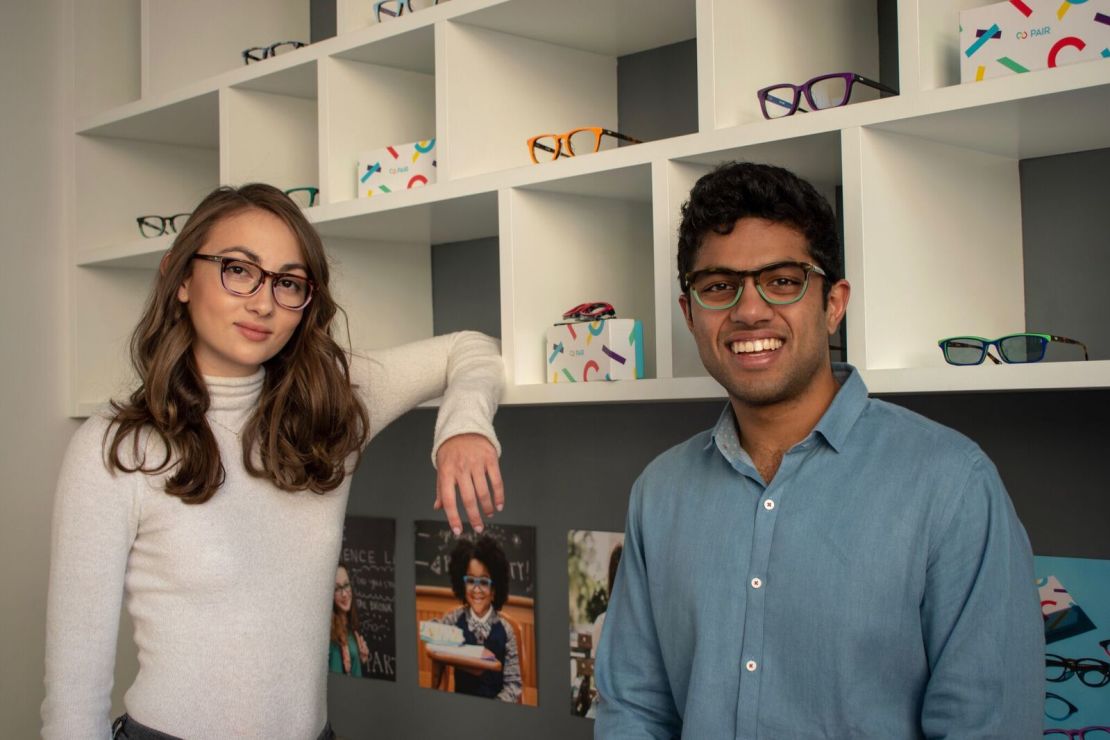 Pair Eyewear cofounders Sophia Edelstein and Nathan Kondamuri met at Stanford University.