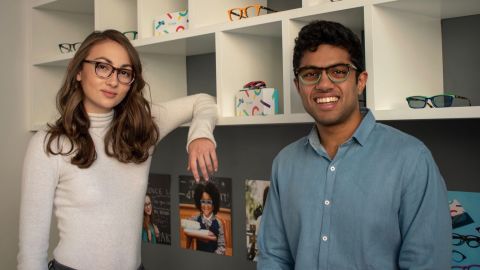 Pair Eyewear cofounders Sophia Edelstein and Nathan Kondamuri met at Stanford University.
