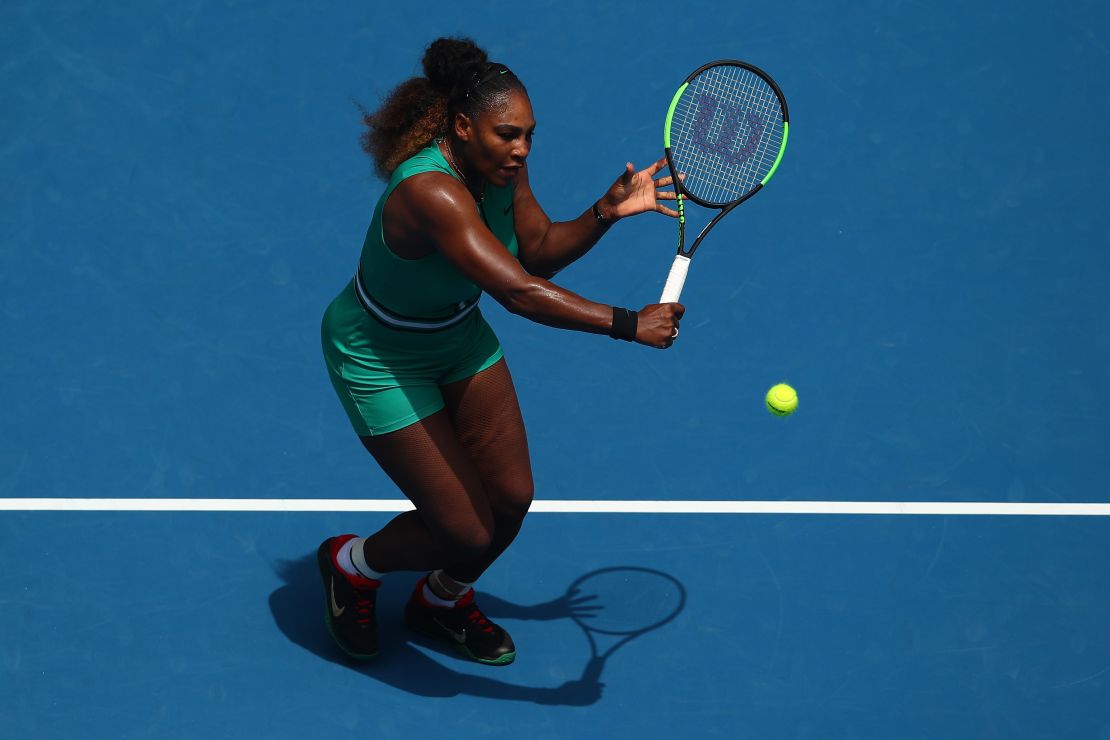 Serena Williams spent less than an hour on court in winning her opener at the Australian Open. 