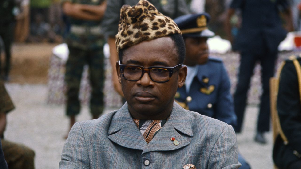 Mobutu Sese Seko sporting his signature headgear.