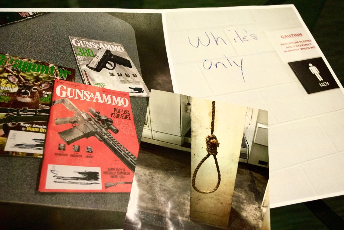 Derrick Brooks says gun magazines were also placed on his desk as a threat.