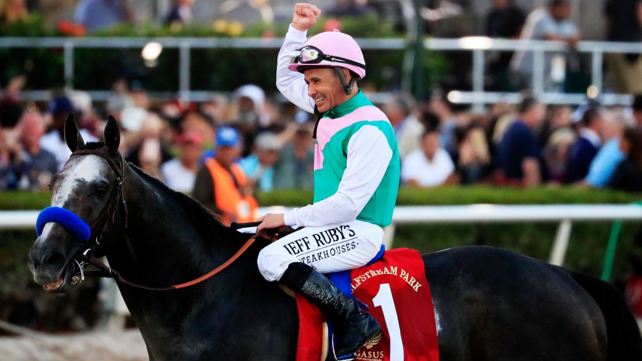 Juddmonte owned Arrogate winning the 2017 Pegasus World Cup Invitational.