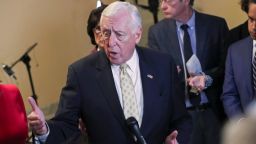 House Majority Leader Steny Hoyer (D-MD) speaks with reporters outside the House Chamber on Capitol Hill in Washington, DC on January 3, 2019. (ALEX EDELMAN/AFP/Getty Images)
