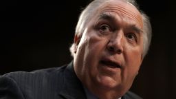 WASHINGTON, DC - JULY 24:  Interim President of Michigan State University and former Michigan Gov. John Engler testifies during a hearing before the Consumer Protection, Product Safety, Insurance, and Data Security Subcommittee of Senate Commerce, Science, and Transportation Committee July 24, 2018 on Capitol Hill in Washington, DC. The hearing was to focus on changes made by the United States Olympic Committee (USOC), USA Gymnastics (USAG), and Michigan State University (MSU) to protect Olympic and amateur athletes from abuse.  (Photo by Alex Wong/Getty Images)