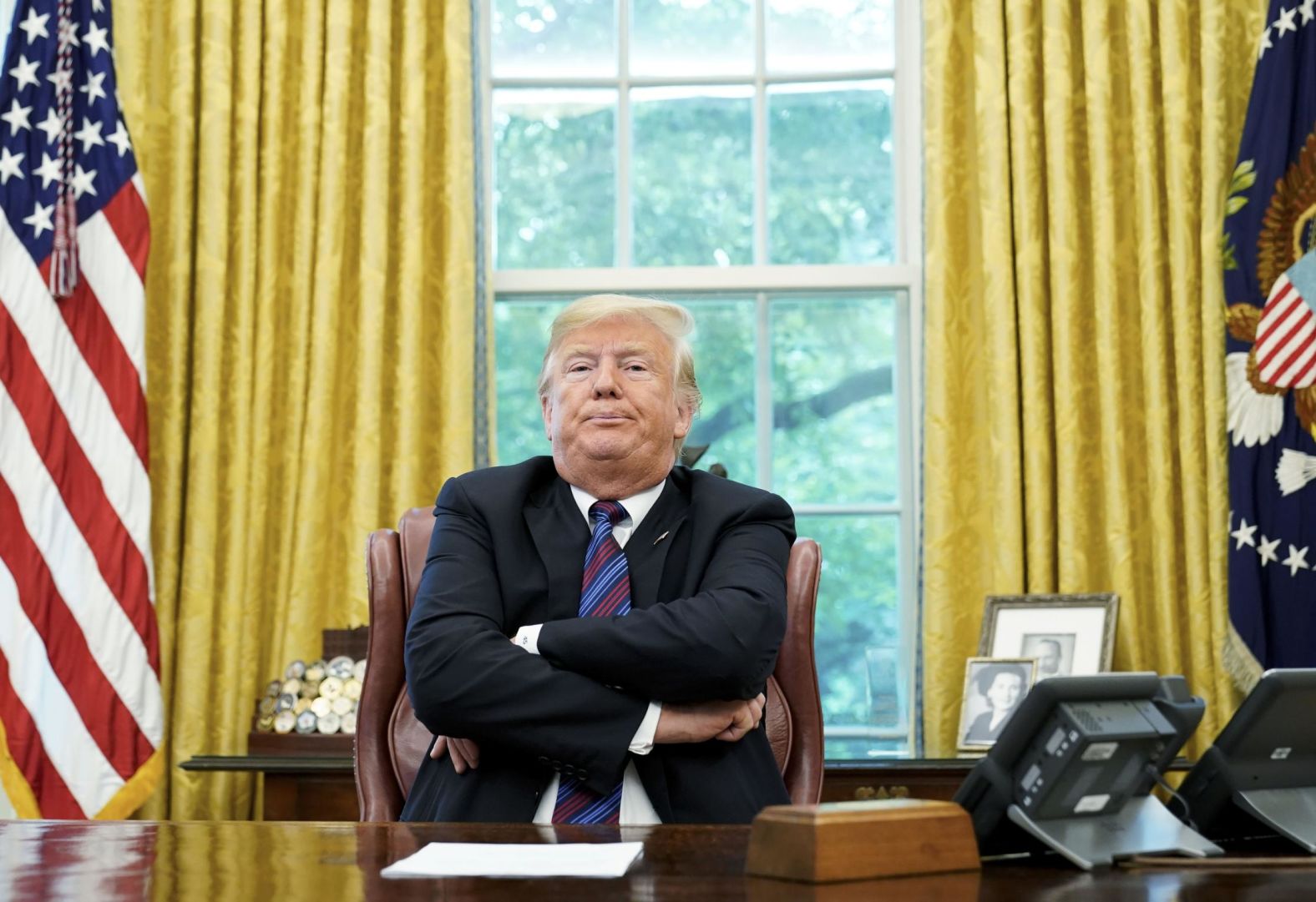 Trump speaks to reporters in the Oval Office after a phone conversation with Mexico's President Enrique Pena Nieto on August 27. The President said the United States had reached a "really good deal" with Mexico and talks with Canada would begin shortly on <a href="https://www.cnn.com/2018/08/27/politics/trump-nafta-deal/index.html" target="_blank">a new regional free trade pact.</a> "It's a big day for trade. It's a really good deal for both countries," Trump said.