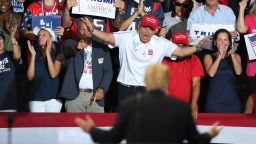 ESTERO, FL - OCTOBER 31:  People cheer as President Donald Trump looks at them during a campaign rally at the Hertz Arena to help Republican candidates running in the upcoming election on October 31, 2018 in Estero, Florida. President Trump continues travelling across America to help get the vote out for Republican candidates running for office.  (Photo by Joe Raedle/Getty Images)