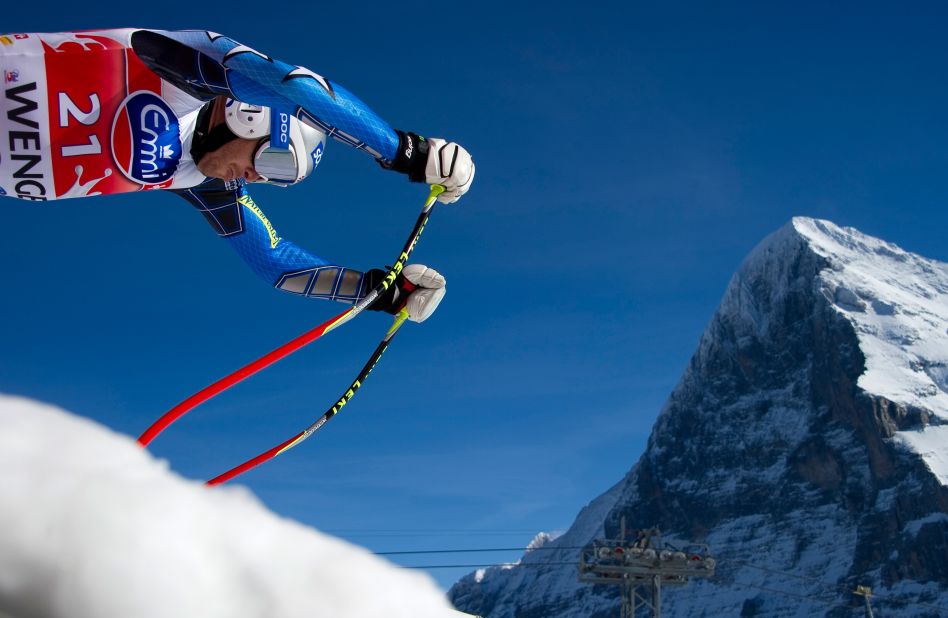 The longest running race on the calendar takes place against the backdrop of the Eiger and its infamous north face (in shadow), scene of many feats of mountaineering heroism and tragedy. 