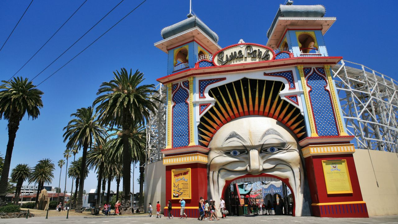 Luna Park in St. Kilda is just 15 minutes or so  outside of Melbourne's Central Business District.