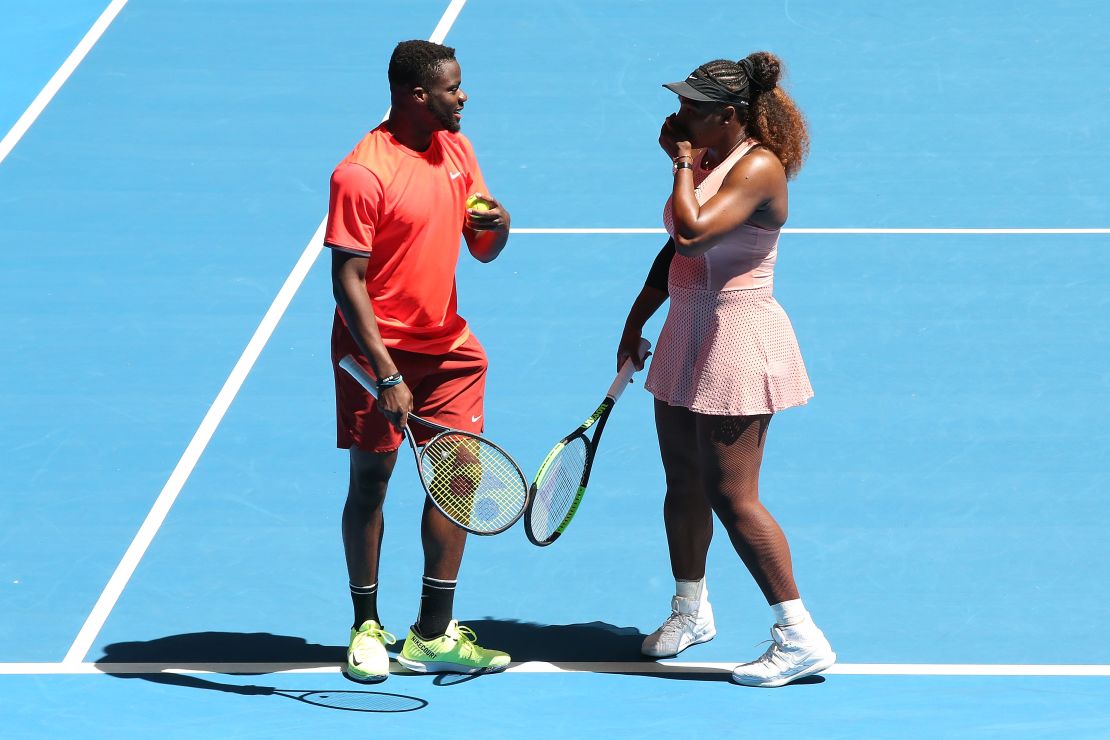 Frances Tiafoe and Serena Williams played doubles together at the Hopman Cup this month. 
