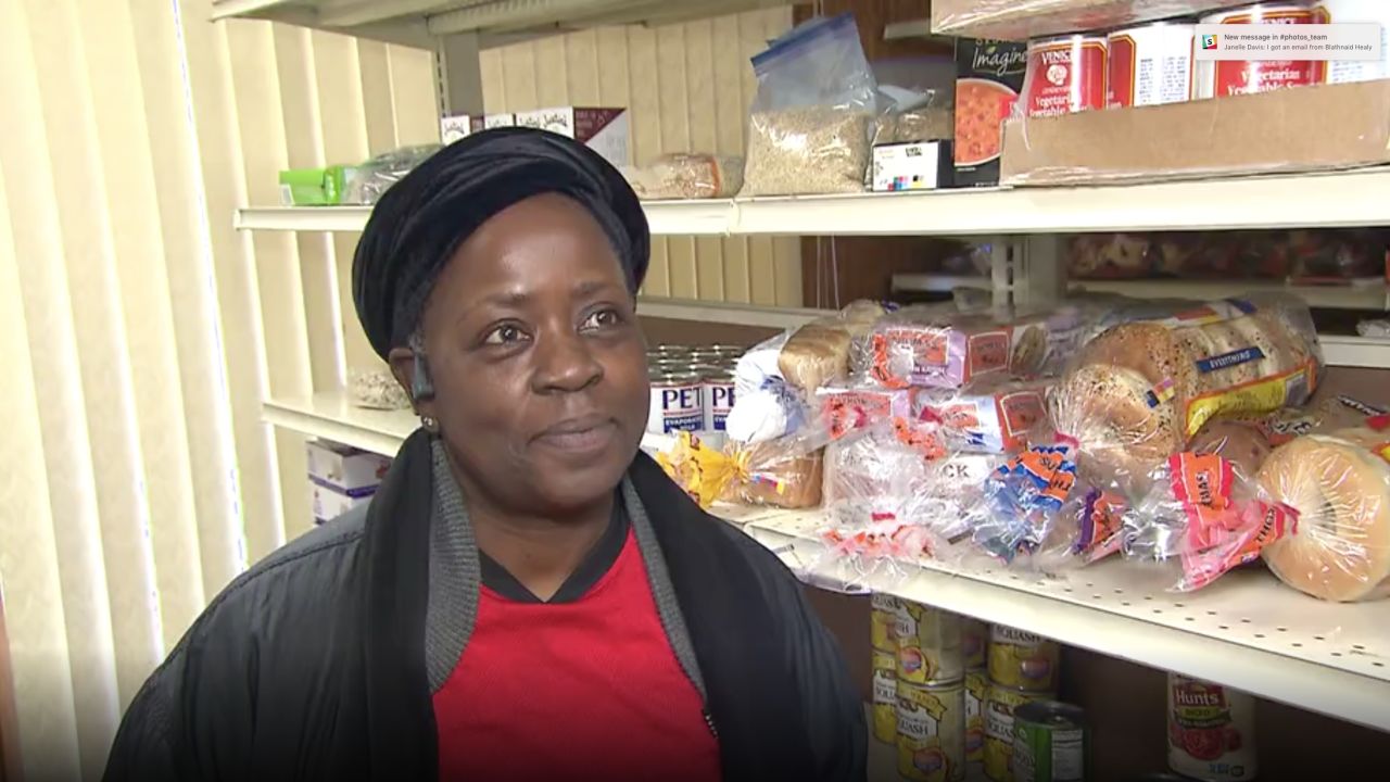 Adrienne Walker, a TSA employee at the Atlanta airport, visits a Georgia food bank. 