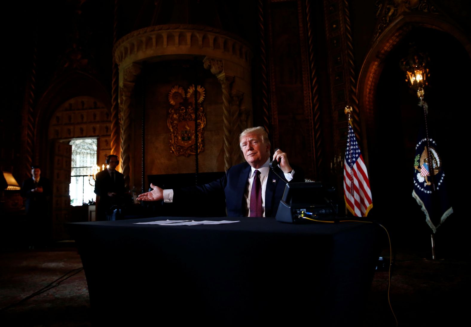 Trump calls troops from his Mar-a-Lago resort in Palm Beach, Florida, on November 22.