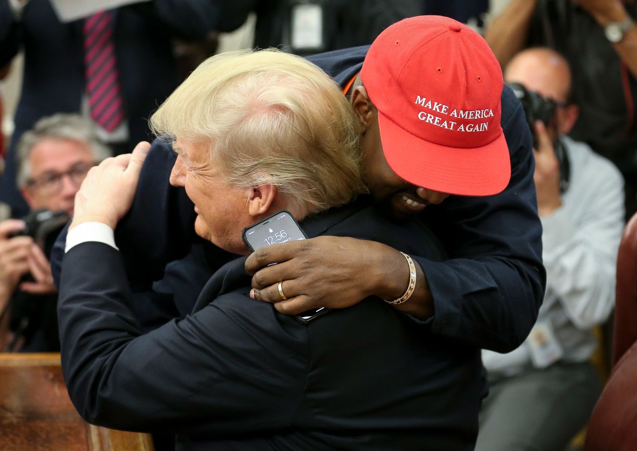 Rapper Kanye West hugs President Trump in the Oval Office on October 11. West and football legend Jim Brown <a href="https://www.cnn.com/2018/10/11/politics/kanye-west-donald-trump-white-house-chicago/index.html" target="_blank">were invited for a working lunch</a> to discuss topics such as urban revitalization, workforce training programs and how best to address crime in Chicago. <a href="https://www.cnn.com/2018/10/11/politics/kanye-west-donald-trump/index.html" target="_blank">Analysis: 17 surreal things that happened during the Trump-West summit</a>