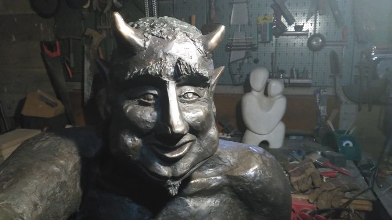 <strong>Controversial design: </strong>This sculpture of the devil may be installed in the Spanish city of Segovia, near its famous aqueduct. But some Segovians have objected and said the statue looks too friendly.