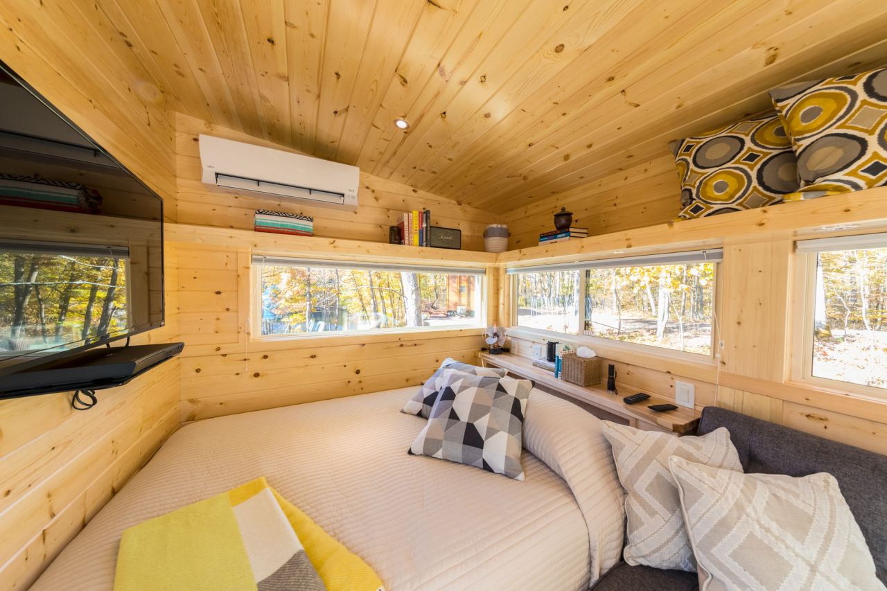 <strong>Snug spaces:</strong> The Vista Boho starts at $39,900. The unit is well-insulated, and energy-saving cellular blinds can be lowered over the windows.