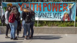NORWALK, CA - OCTOBER 24: Youth Power posters motivate high school students to vote during the Power California event in Norwalk on Wednesday, October 24, 2018.  (Photo by Mindy Schauer/Digital First Media/Orange County Register via Getty Images)