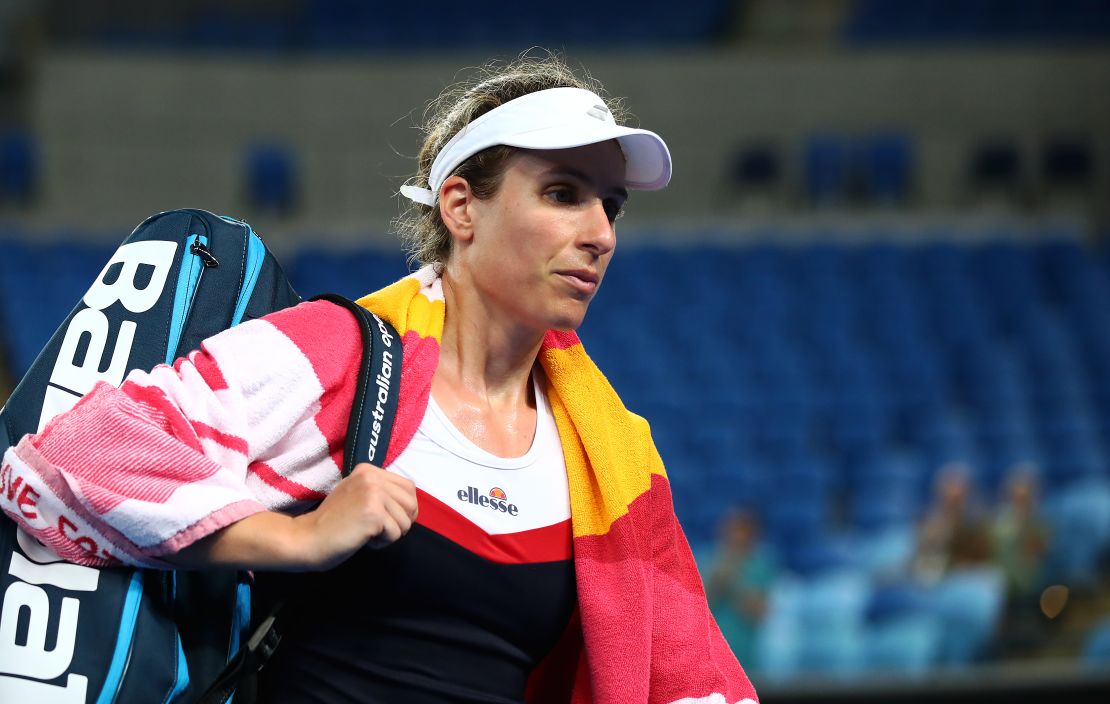 Konta was unhappy over the late start to the match.