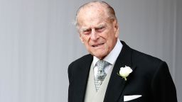 Britain's Prince Philip, the Duke of Edinburgh at the wedding of Princess Eugenie and Jack Brooksbank at St George's Chapel in Windsor, on October 12, 2018.