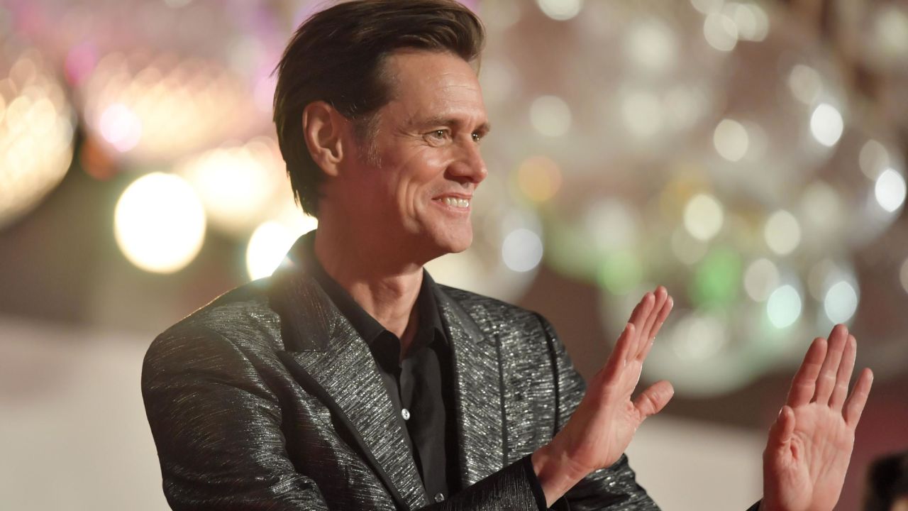 Jim Carrey, shown here at an event in 2017, is taking a break from sharing his politically themed art work.  (Photo credit should read TIZIANA FABI/AFP/Getty Images)