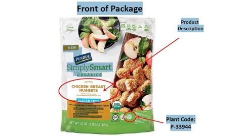 Perdue chicken nuggets recall front