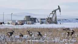 Oil field near Williston, North Dakota.