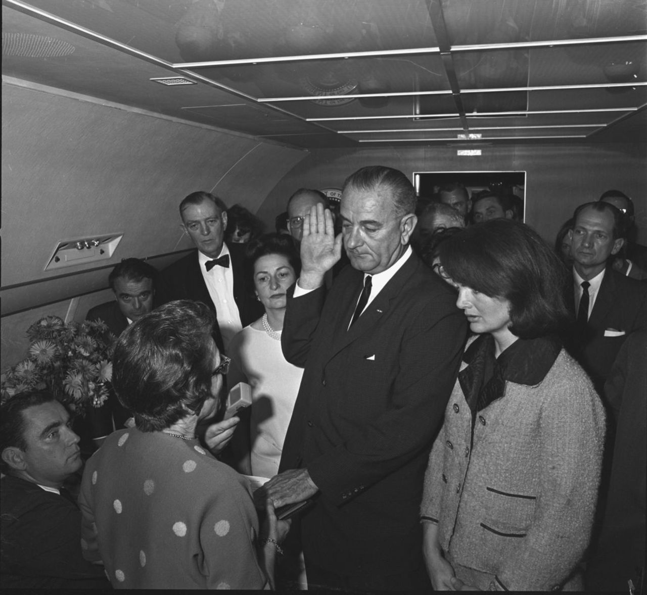Swearing in of Lyndon B. Johnson as President, 1963.