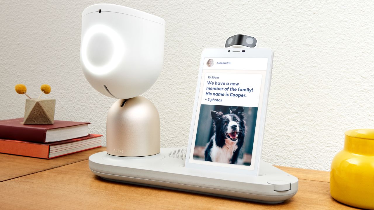 The EllieQ simplifies communication for older people, and keeps them company with quizzes.