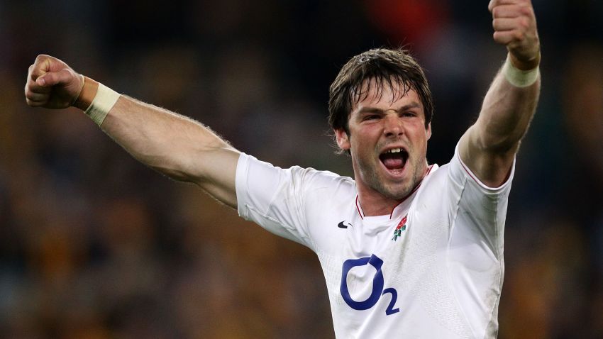 SYDNEY, AUSTRALIA - JUNE 19: Ben Foden of England celebrates victory at fulltime during the Cook Cup Test Match between the Australian Wallabies and England at ANZ Stadium on June 19, 2010 in Sydney, Australia. (Photo by Matt King/Getty Images)