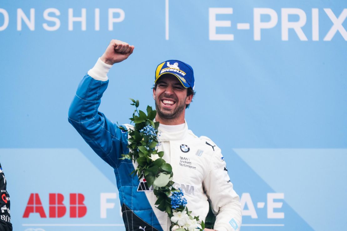  Antonio Felix da Costa  celebrates his victory in Saudi Arabia.