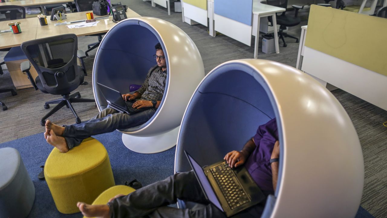 Employees work at Flipkart's headquarters in Bengaluru, India, in 2017.