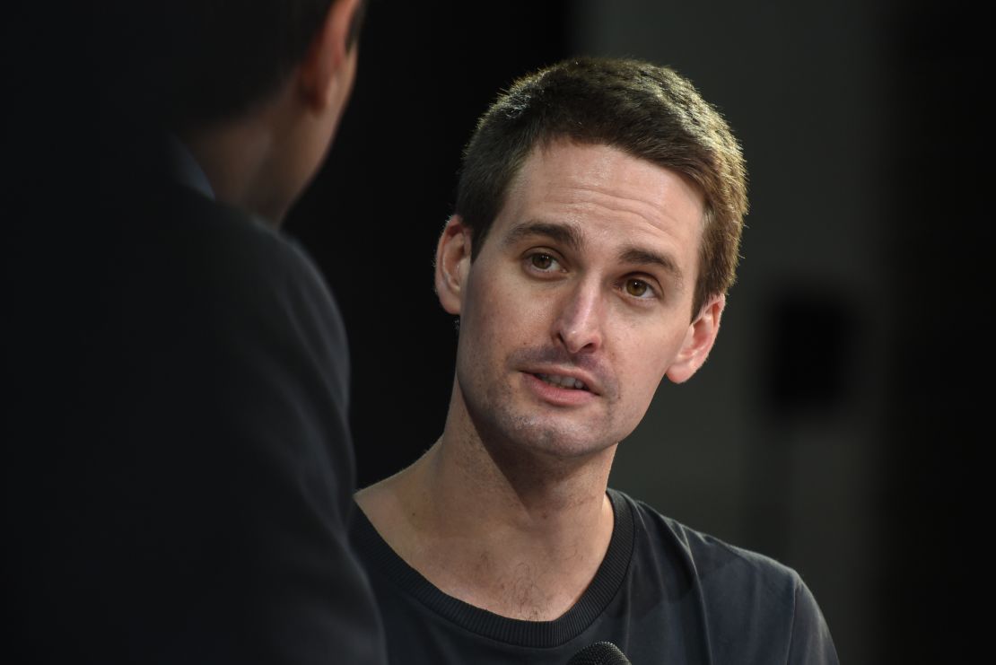 Evan Spiegel, co-founder and CEO of Snap, speaks at the New York Times DealBook conference in 2018.