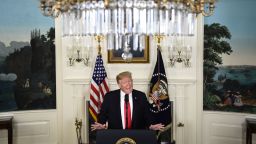 US President Donald Trump makes an announcement on the budget, the government shutdown, immigration and the border January 19, 2019 at the White house in Washington, DC. (Photo by Brendan SMIALOWSKI / AFP)        (Photo credit should read BRENDAN SMIALOWSKI/AFP/Getty Images)