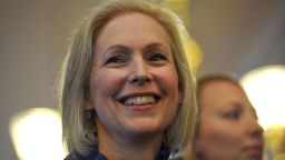DES MOINES, IA - JANUARY 19: U.S. Sen. Kirsten Gillibrand (D-NY) speaks to a large crowd at the state capitol for the third annual Women's March on January 19, 2019 in Des Moines, Iowa. Demonstrations are slated to take place in cities across the country in the third annual event aimed to highlight social change and celebrate women's rights around the world. (Photo by Steve Pope/Getty Images)