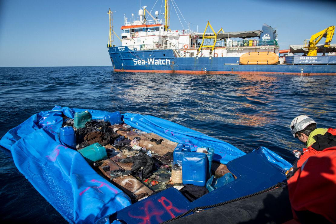 NGO Sea Watch 3 rescued 47 migrants onboard a rubber boat off Libya's coast on January 19, 2019.