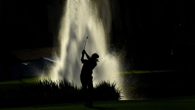 Sebastian Muñoz of Colombia hits off the 18th fairway during the second round of the Desert Classic at La Quinta Country Club on Friday, January 18 in La Quinta, California.