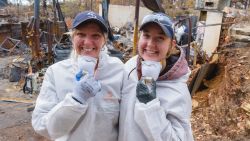 Kathleen Esterly and her daughter Veronica volunteer with Samaritan's Purse at the Camp Fire in Paradise, California.