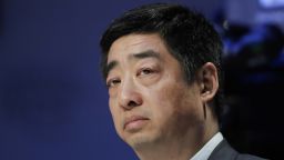 Ken Hu of Huawei attends a session at annual meeting of the World Economic Forum in Davos, Switzerland.