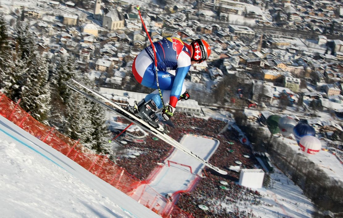 Swiss racer Didier Cuche is a five-time Kitzbuehel champion.