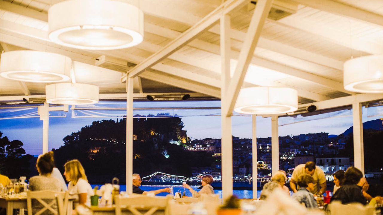 Villa Rossa offers fine dining overlooking the beautiful Parga bay.